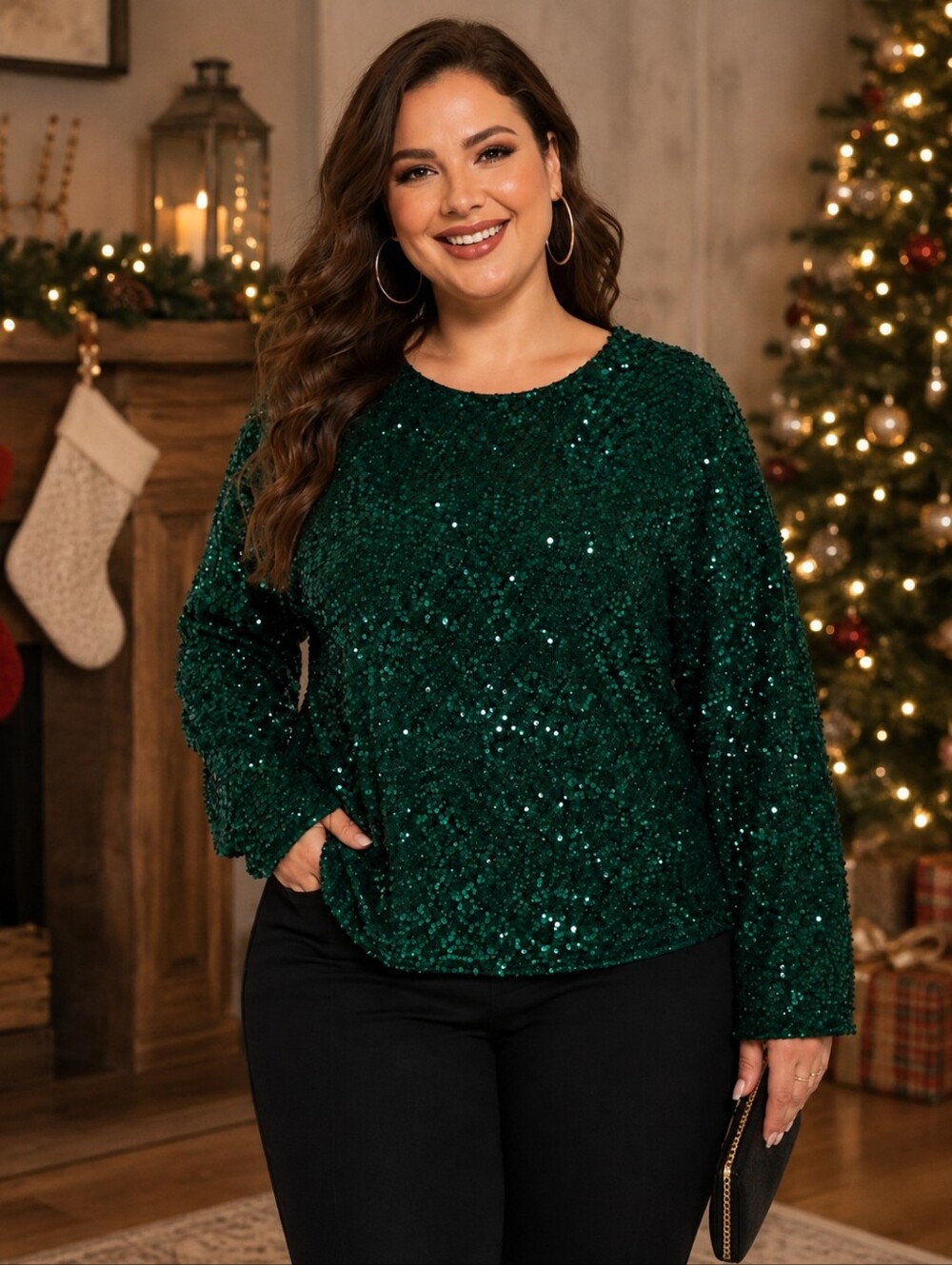 Emerald Sequin Top - 0XL